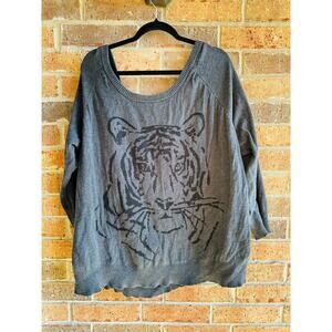 Torrid Long Sleeve Gray Tiger Blouse